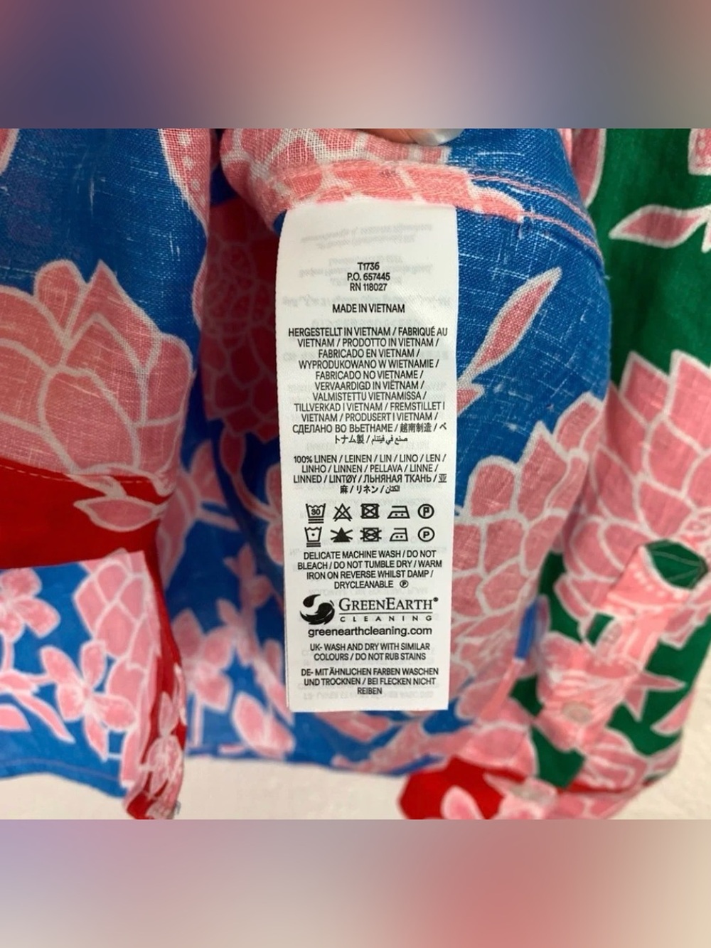 NWOT-Boden Blue Sienna Linen Shirt size 8 colorful lightweight - Picture 7 of 9